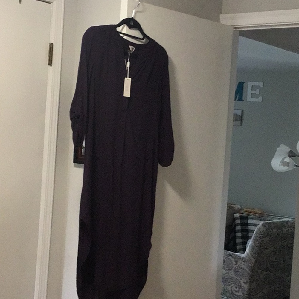 Never worn shirt style dress. Looks great loose or belted